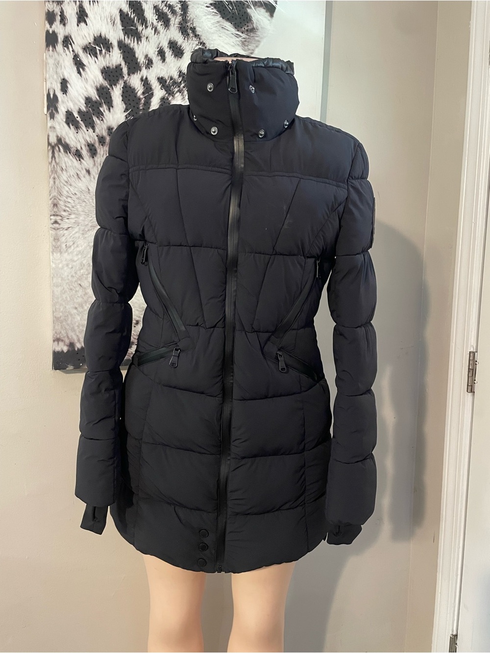 Pajar Canadian warm winter long coat black matte thinsulate heavy duty jacket XS